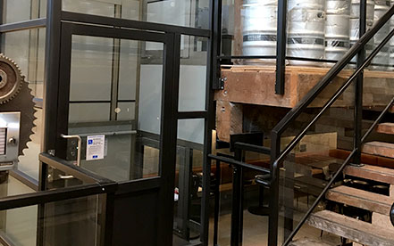 Genesis enclosure in a wooden brewery