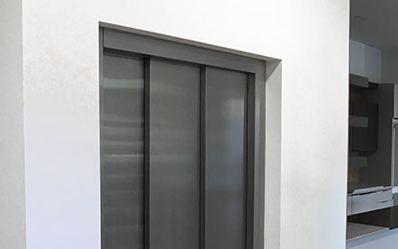 Home Elevator with 3 speed doors halfway open