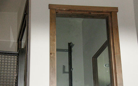 Home Elevator with open doors led lights and hand rail