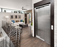 Thumbnail Home elevator with closed 3 speed sliding doors in a modern home