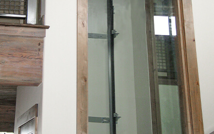 Home elevator with a custom interior leads to an outdoor rooftop patio