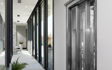 Home elevator with open hall doors