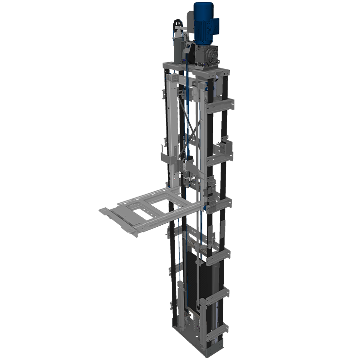 Garaventa Lift LULA electric drive system diagram – showcasing the electric motor and gearbox configuration